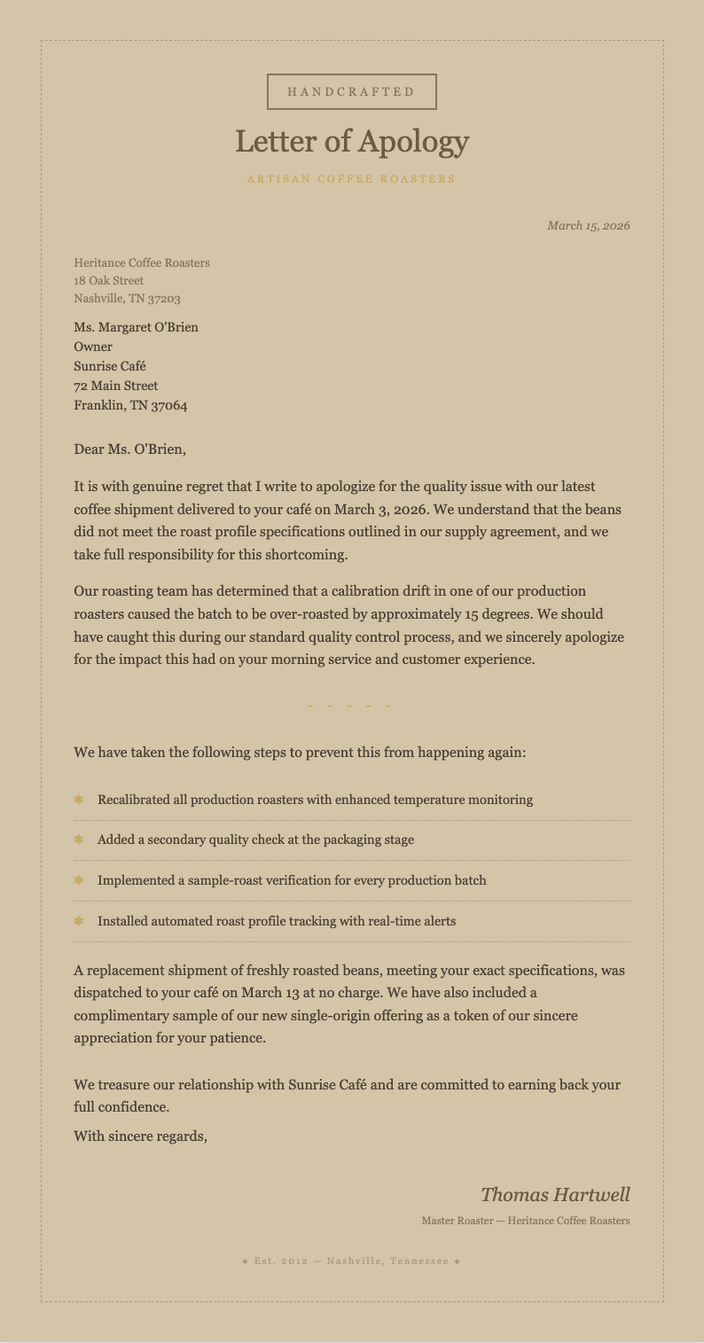 Paper texture apology letter